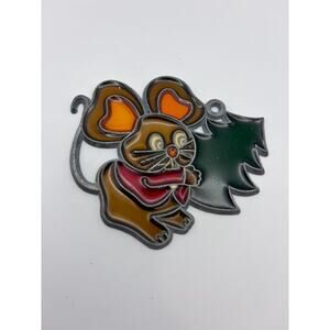 Vintage Christmas Mouse Sun Catcher